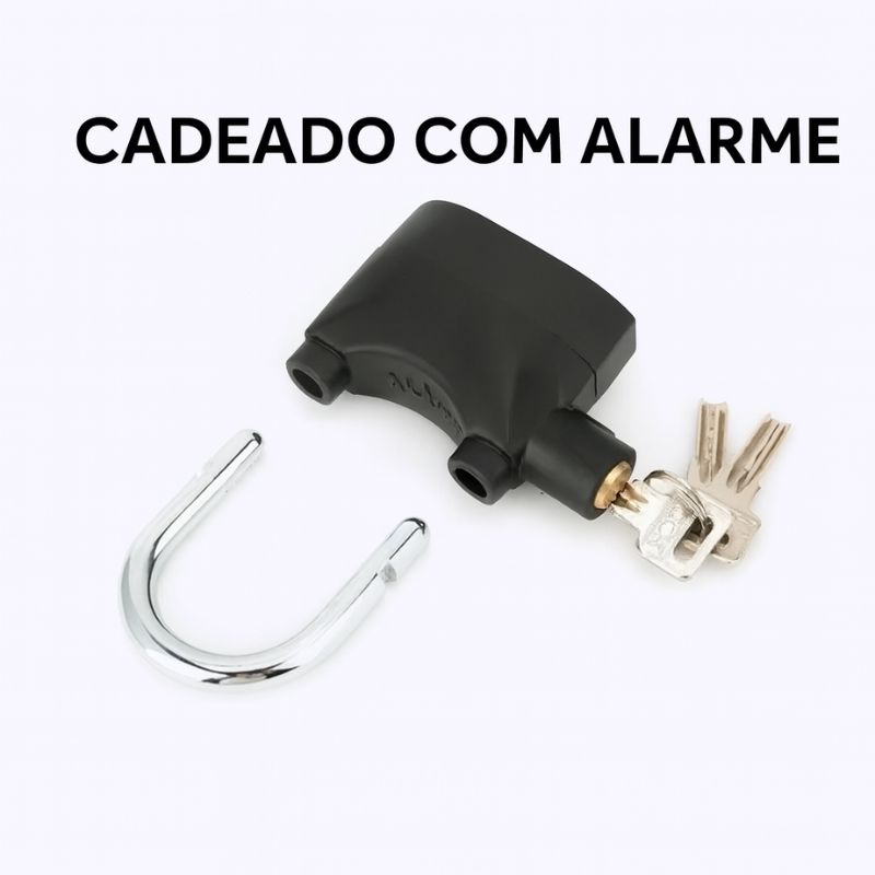 Cadeado com alarme dourado resistente